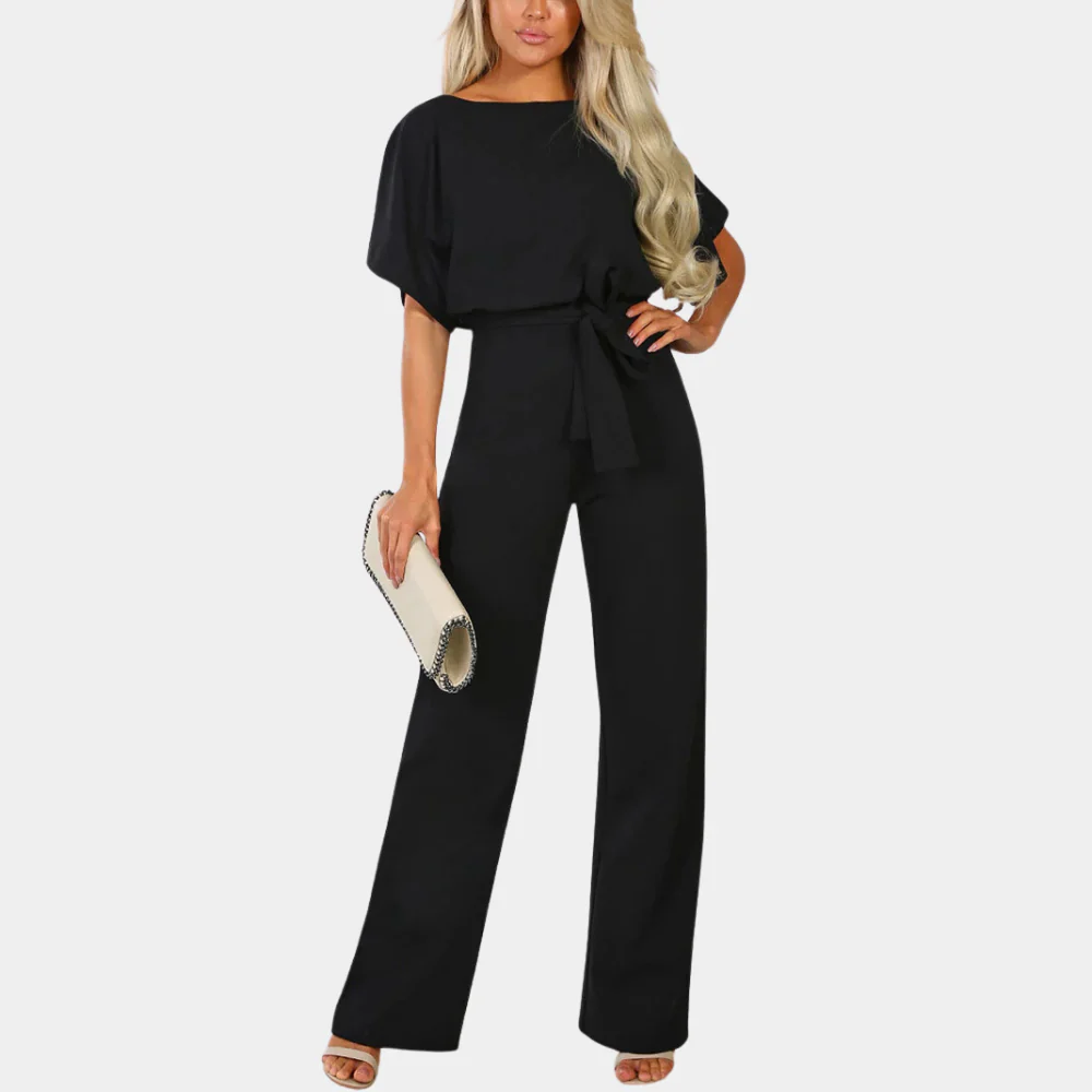 Dames Jumpsuit met Ceintuur en Wijde Pijpen – Elegante One-Piece Outfit
