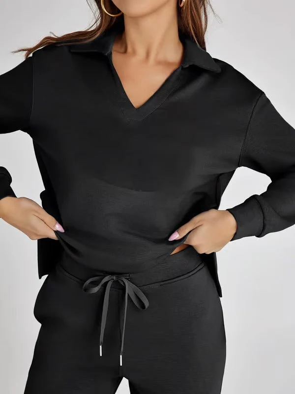 Tweedelige Lounge Set met Kraag – Casual Chic