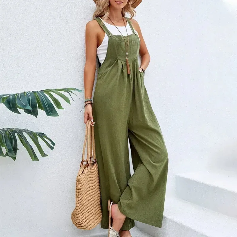 Luchtige Dames Jumpsuit met Wijde Pijpen – Casual Overal Look