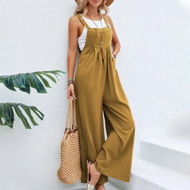 Luchtige Dames Jumpsuit met Wijde Pijpen – Casual Overal Look