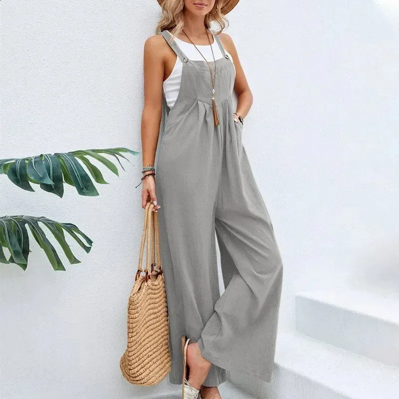 Luchtige Dames Jumpsuit met Wijde Pijpen – Casual Overal Look