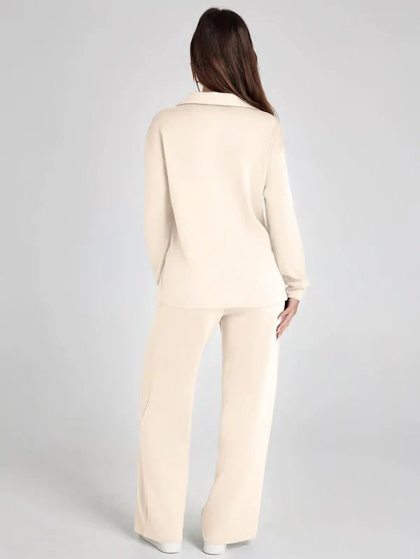 Tweedelige Lounge Set met Kraag – Casual Chic