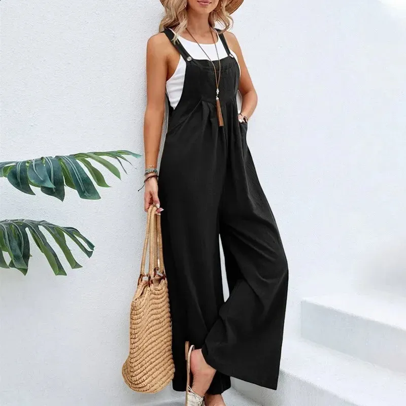 Luchtige Dames Jumpsuit met Wijde Pijpen – Casual Overal Look
