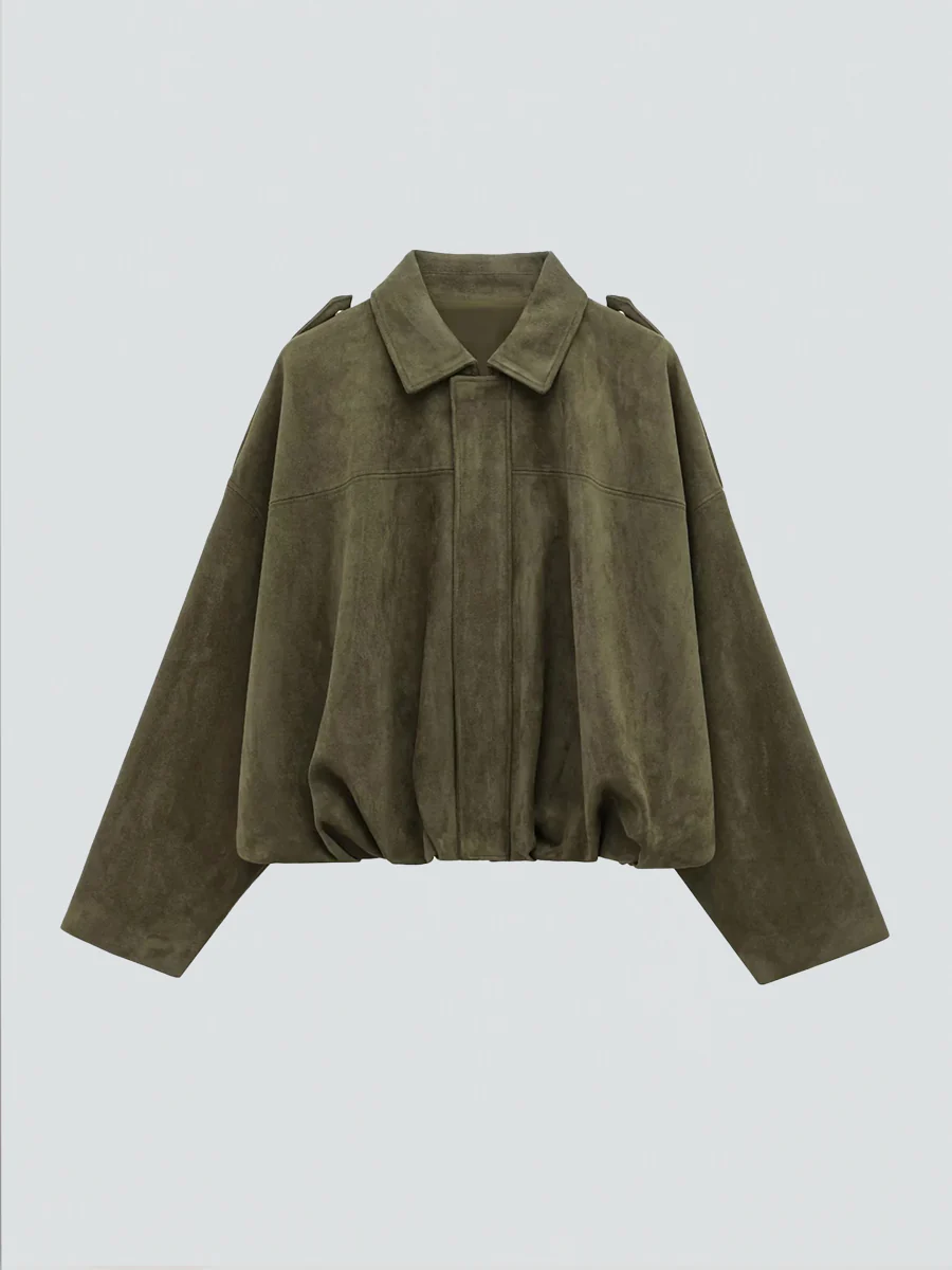 Oversized Suèdelook Jas met Tunnelzoom – Urban Utility