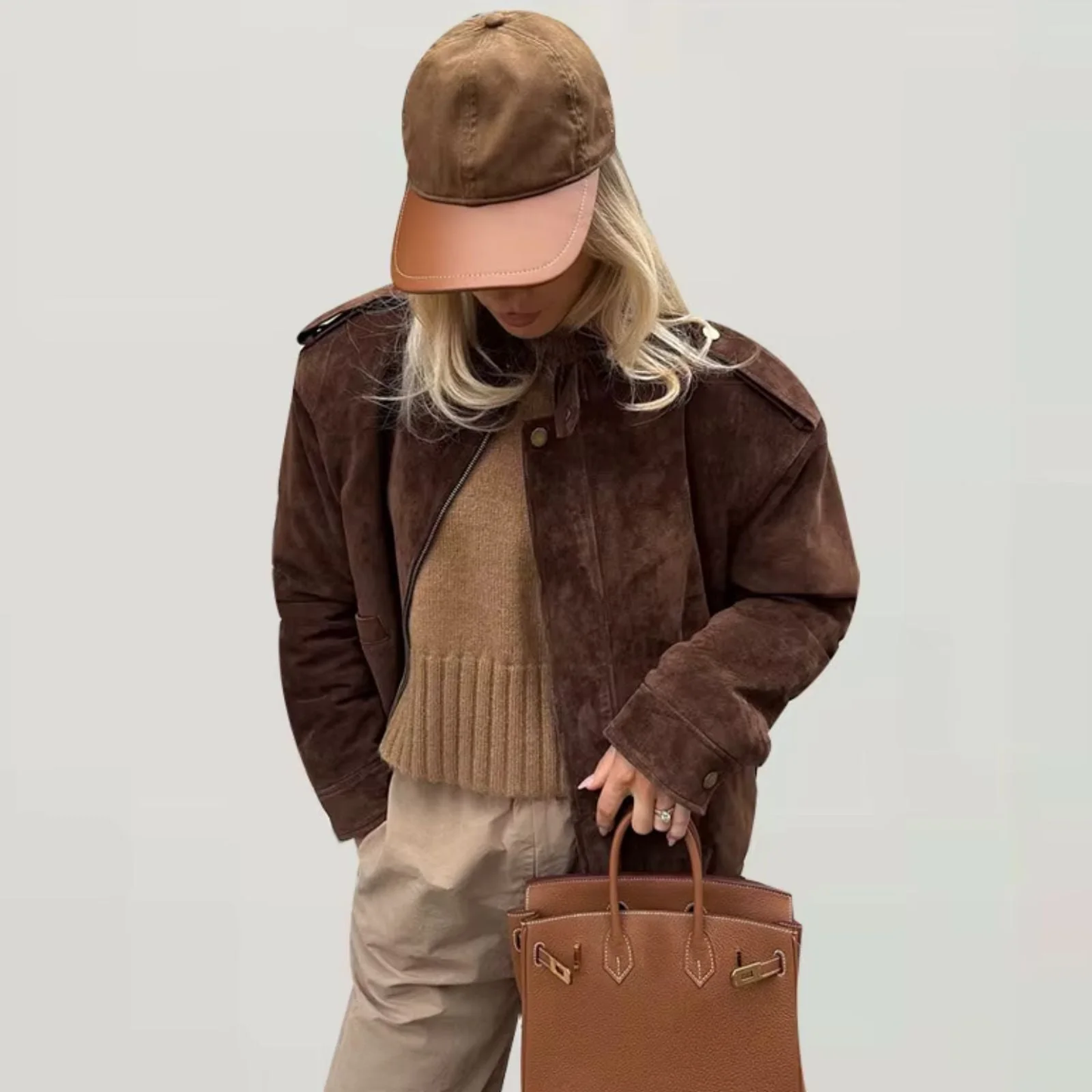 Oversized Suèdelook Jas met Tunnelzoom – Urban Utility