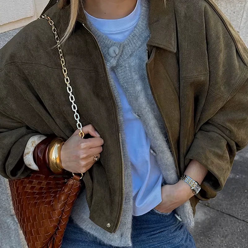 Oversized Suèdelook Jas met Tunnelzoom – Urban Utility