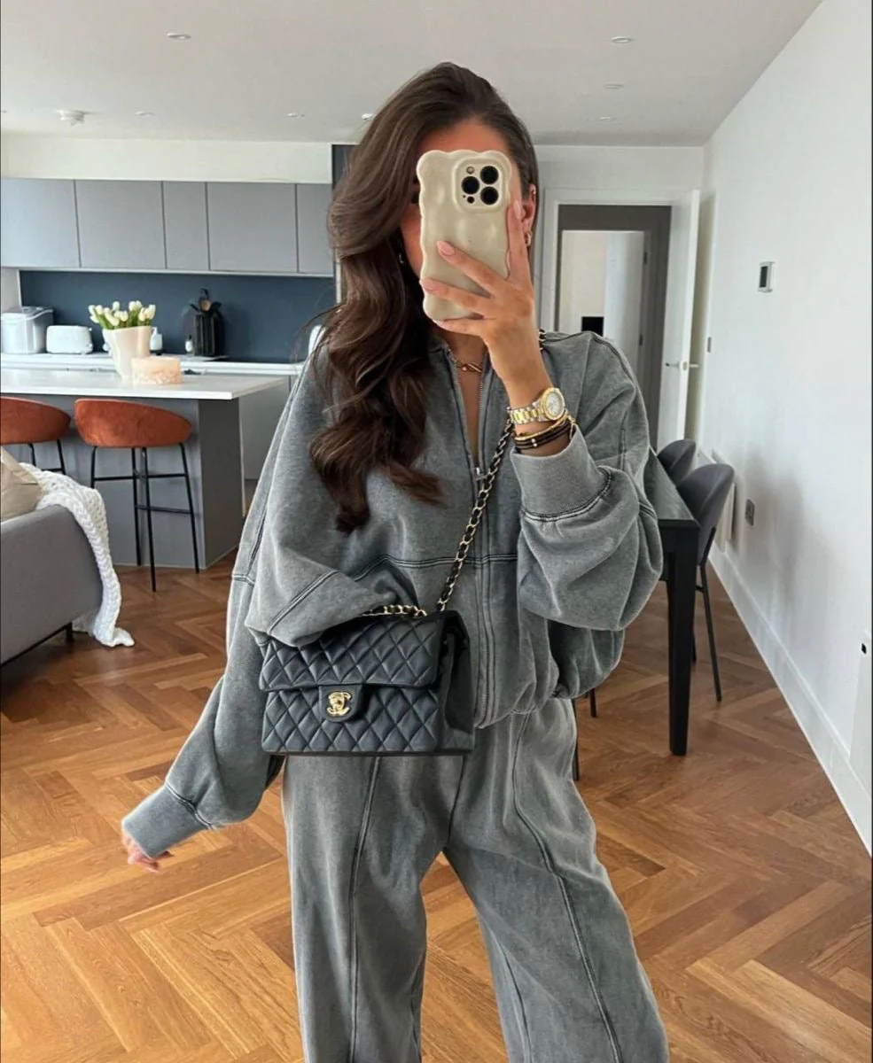 Loungewear Set met Ritsvest – Relaxed Fit