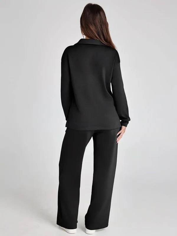 Tweedelige Lounge Set met Kraag – Casual Chic