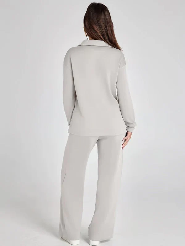 Tweedelige Lounge Set met Kraag – Casual Chic