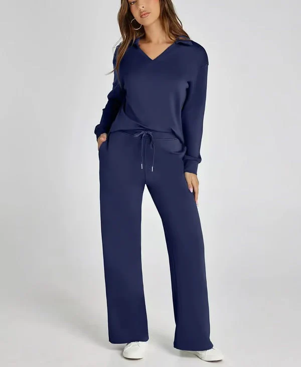 Tweedelige Lounge Set met Kraag – Casual Chic