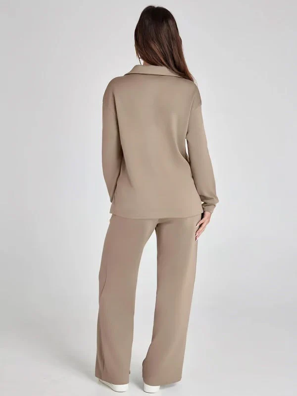 Tweedelige Lounge Set met Kraag – Casual Chic