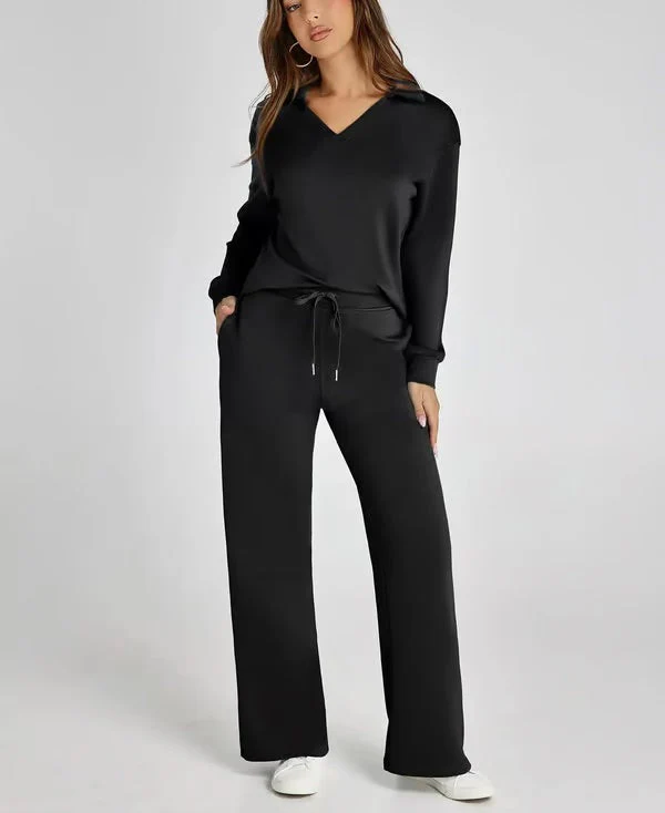 Tweedelige Lounge Set met Kraag – Casual Chic