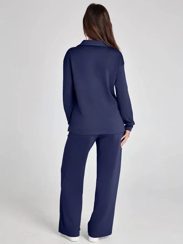 Tweedelige Lounge Set met Kraag – Casual Chic