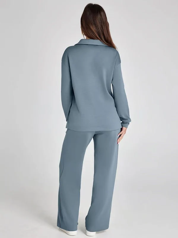 Tweedelige Lounge Set met Kraag – Casual Chic