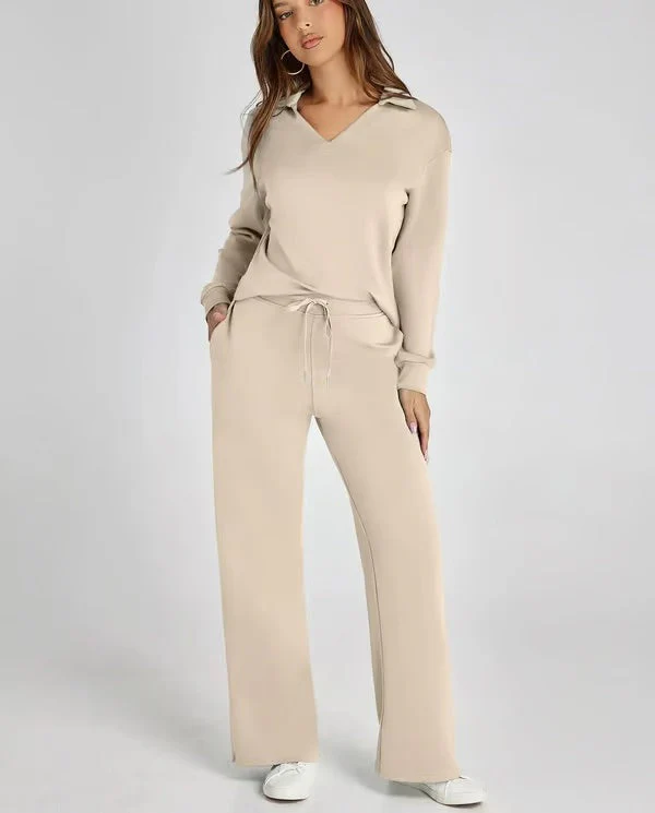 Tweedelige Lounge Set met Kraag – Casual Chic