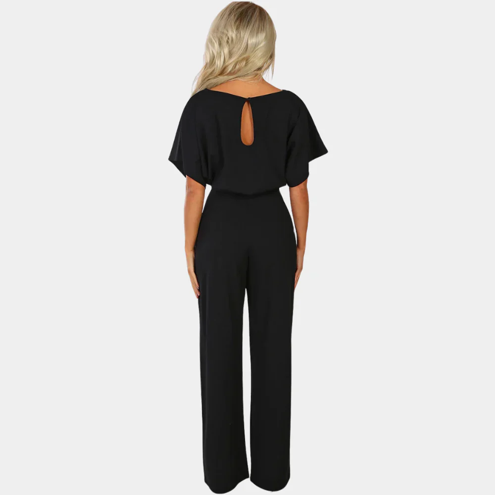 Dames Jumpsuit met Ceintuur en Wijde Pijpen – Elegante One-Piece Outfit