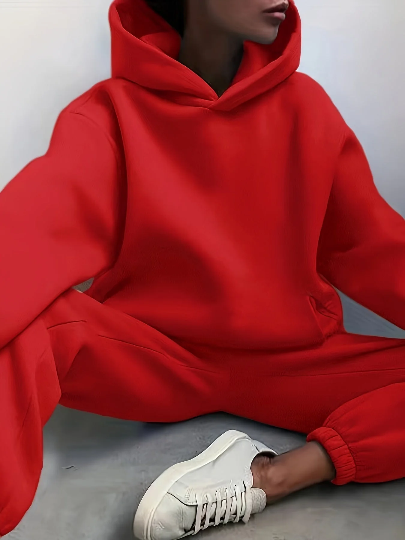 Dames hoodie-set – Relaxed fit met elastische zoom