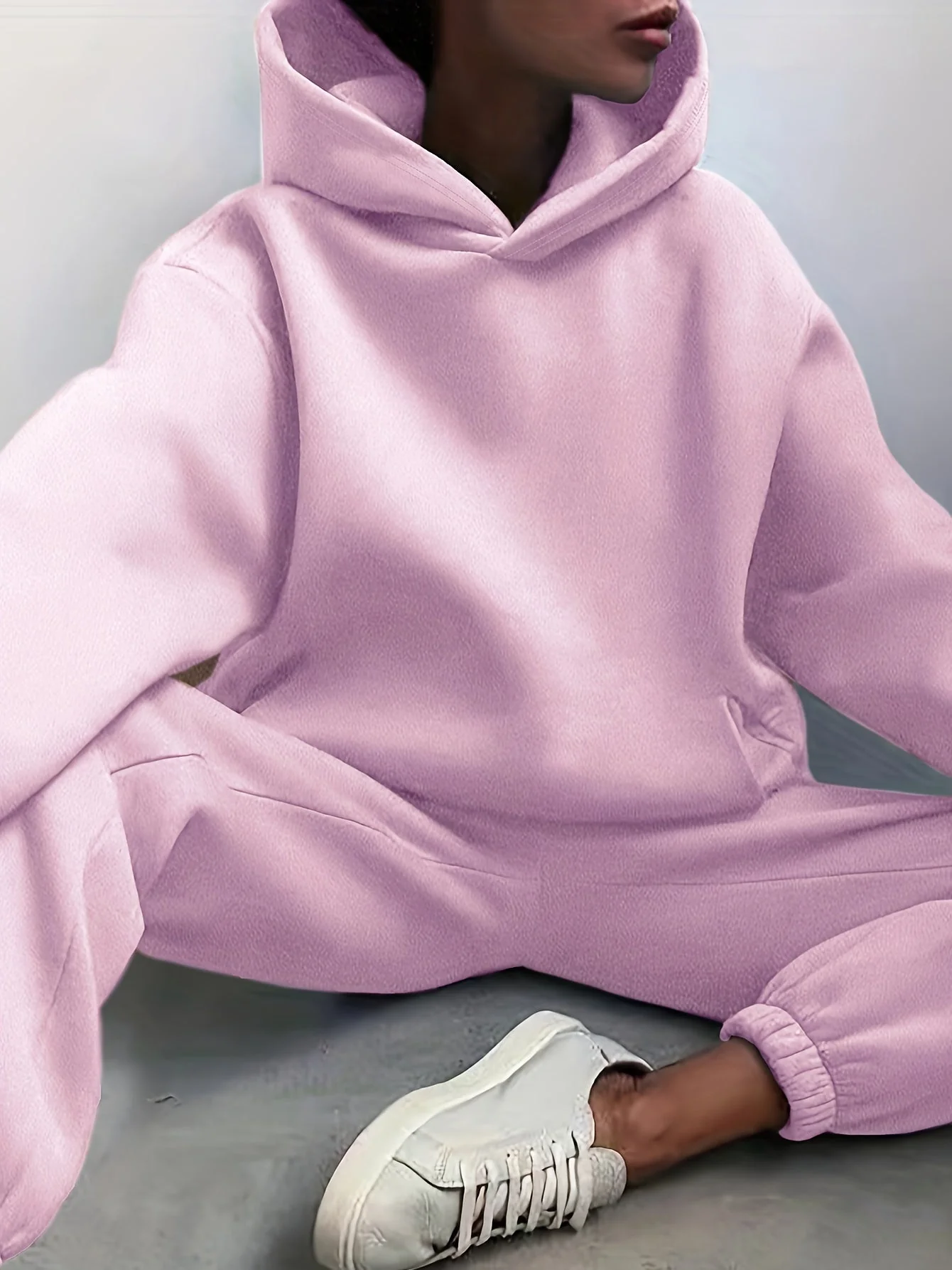Dames hoodie-set – Relaxed fit met elastische zoom