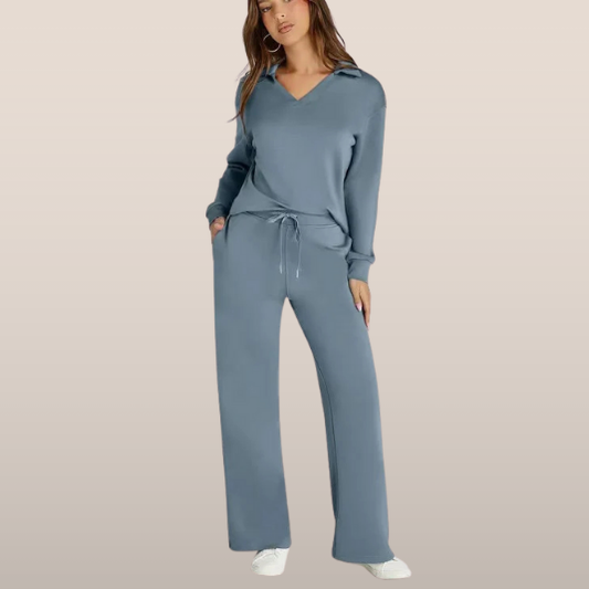 Tweedelige Lounge Set met Kraag – Casual Chic